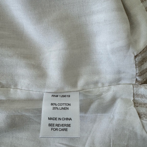 Allie Rose Beige Striped Linen set w/Beige Workshop tank sweater 3 piece set - Picture 6 of 16